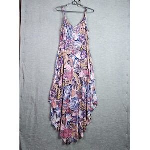 MSK Women's Paisley High Low Sleeveless Boho Flowy Romper Sz M NWT